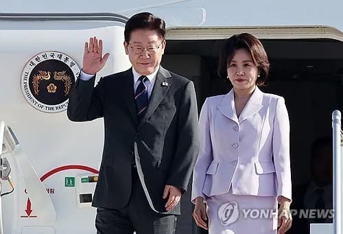 이재명 대통령, 5박7일 순방 마치고 귀국
